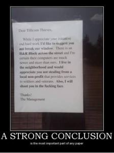 Dear Tillicum thieves