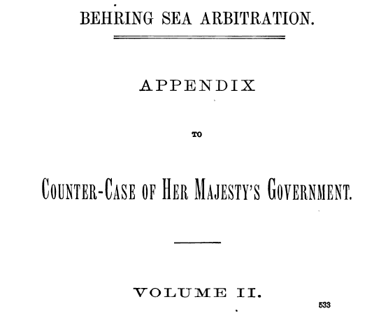 behring sea arbitration appendix