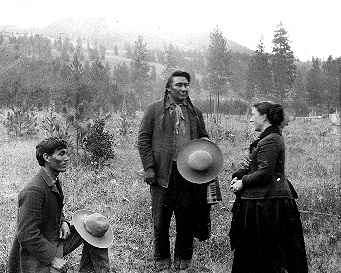 chief joseph and ethnologist alice aletcher via interpreter james stuart