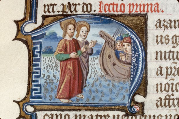 Nazarius and Celsus walking on the sea - Clermont-Ferrand - BM - ms. 0069, f.486, Roman breviary, c.1482 (enluminures)