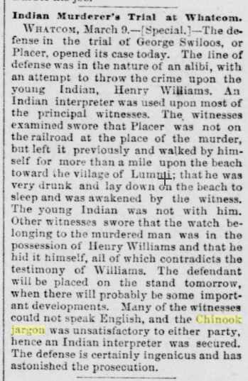 Indian murderers trial at Whatcom