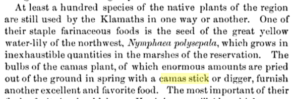 camas stick klamath