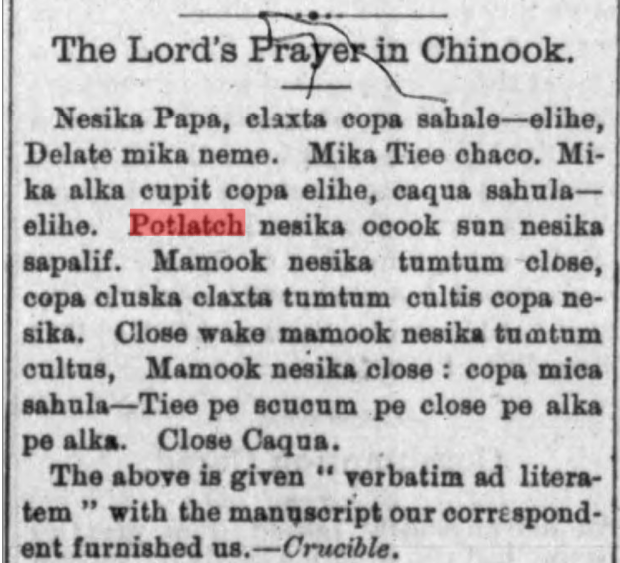 lords prayer in chinook