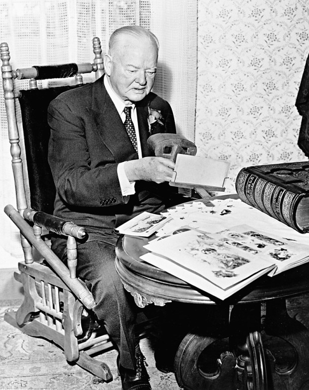 Herbert Hoover at Minthorn House, Newberg, Aug. 11, 1955.